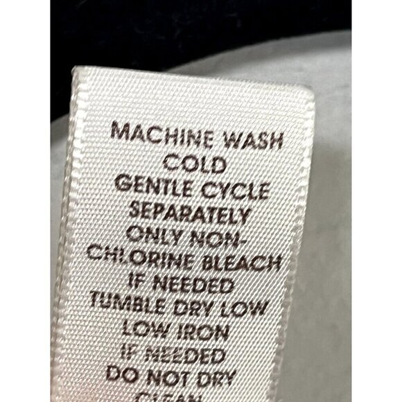 Chicos Top Women M Blue Pullover Mature Studs Peplum Neutral Coastal Classic - Picture 6 of 10